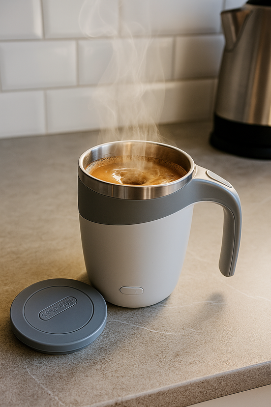 ☕✨ Mug Mezclador Automático Magnético de Acero Inoxidable ✨⚡